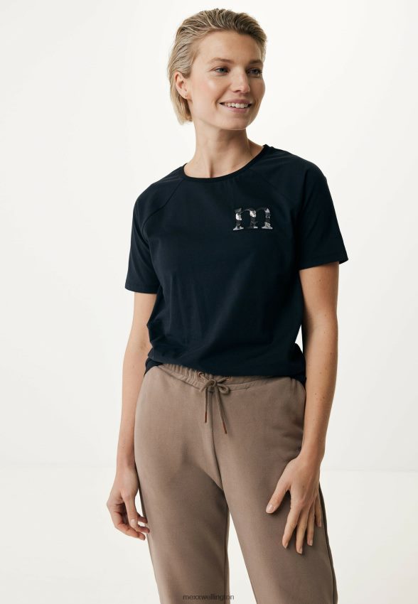 Women Mexx Schwarz Short Sleeve Tee Black 2B480T136