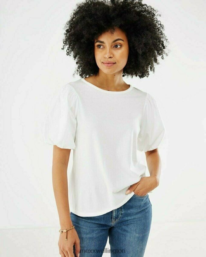 Women Mexx White Puff Sleeve Top 2B480T120