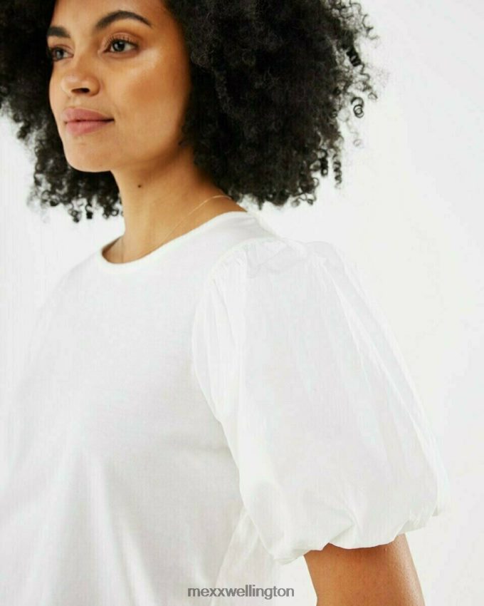 Women Mexx White Puff Sleeve Top 2B480T120