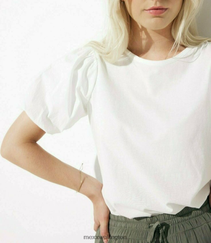 Women Mexx White Puff Sleeve Top 2B480T120