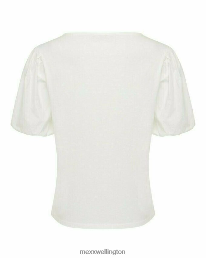 Women Mexx White Puff Sleeve Top 2B480T120