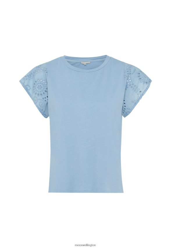 Women Mexx Blue Top Broidery Sleeves Baby 2B480T14