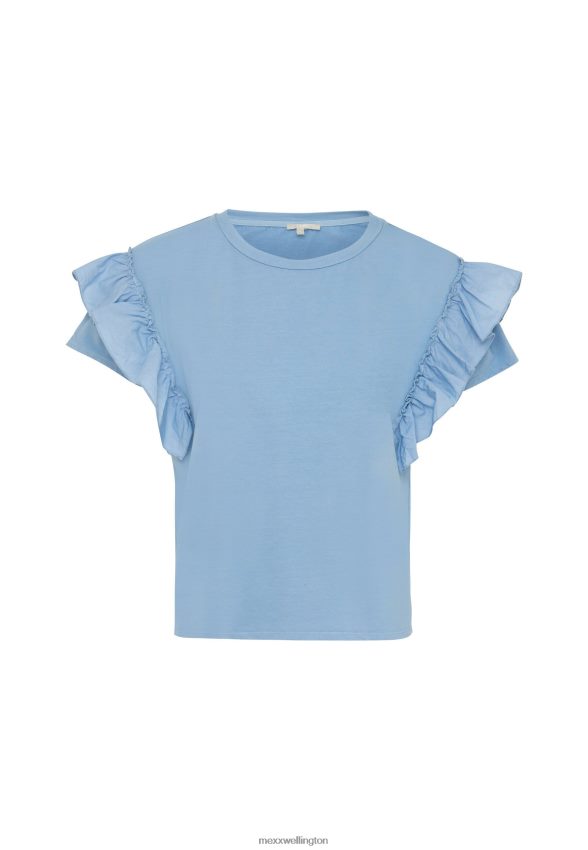 Women Mexx Blue Top Ruffle Sleeves Baby 2B480T43