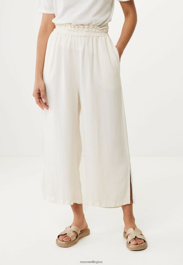 Women Mexx Beige Flowy 3/4 Pants Off White 2B480T61