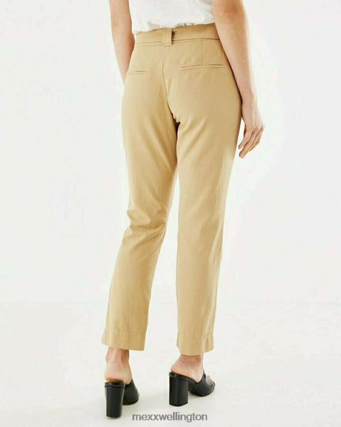 Women Mexx Gold Pants With Belt Beige 2B480T217