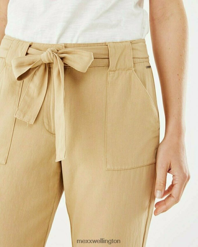 Women Mexx Gold Pants With Belt Beige 2B480T217