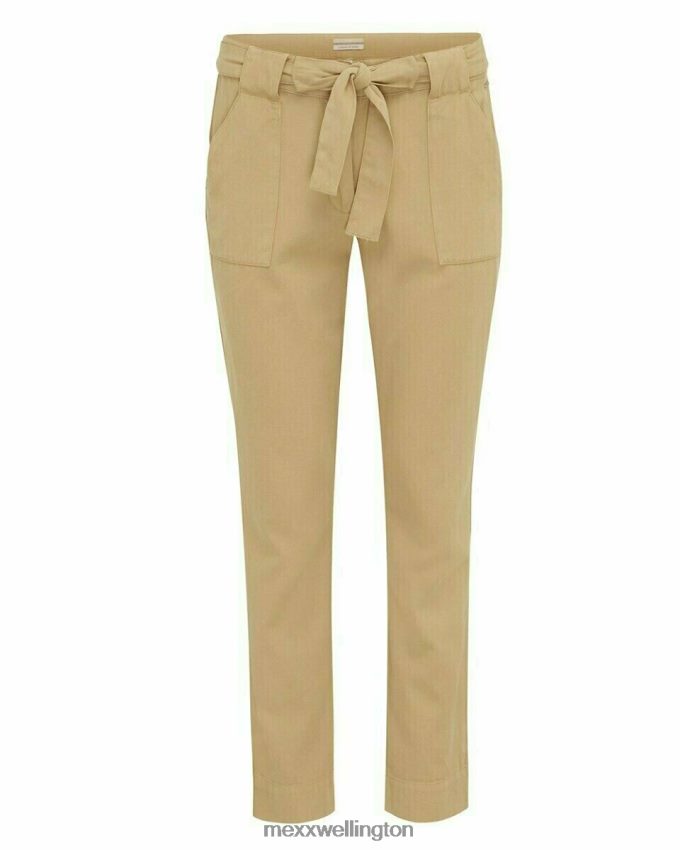Women Mexx Gold Pants With Belt Beige 2B480T217