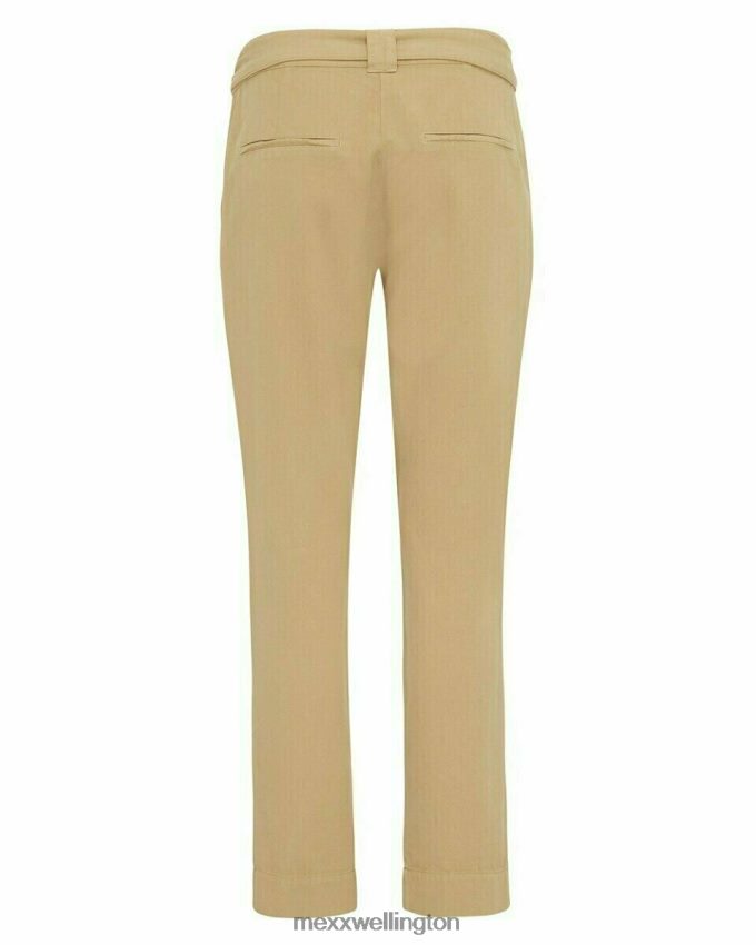 Women Mexx Gold Pants With Belt Beige 2B480T217