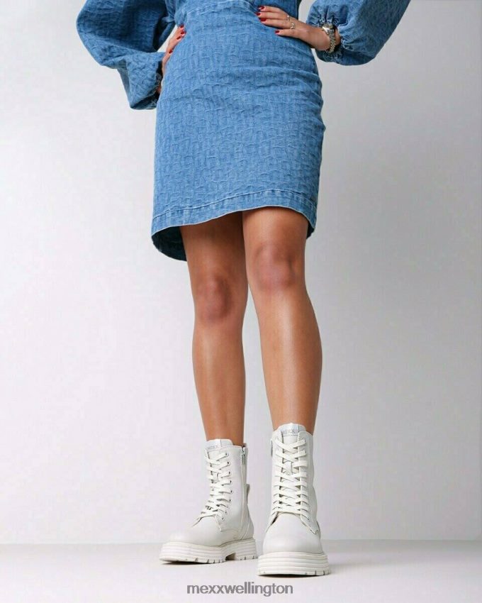 Women Mexx White Bootie Jaya Off 2B480T398