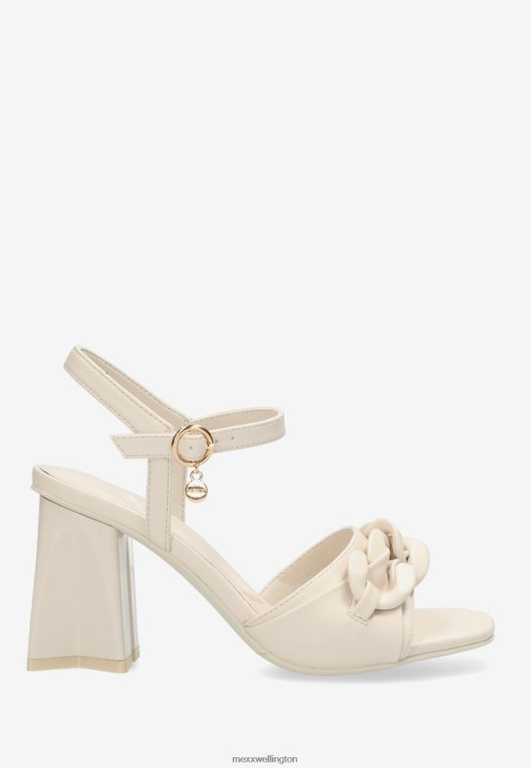 Women Mexx White Heeled Sandal Lauren Pebble 2B480T324