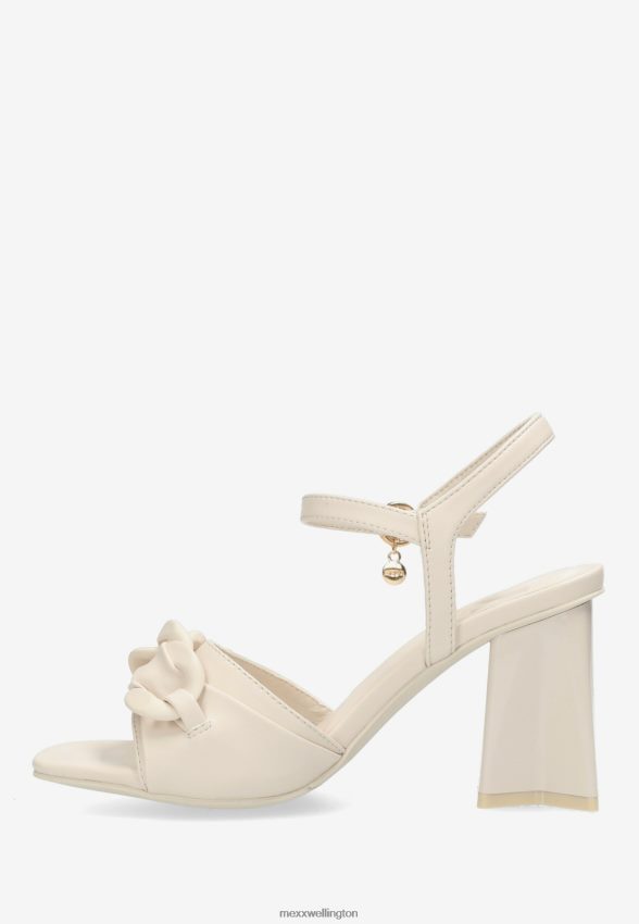 Women Mexx White Heeled Sandal Lauren Pebble 2B480T324