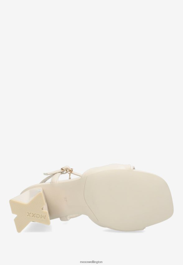 Women Mexx White Heeled Sandal Lauren Pebble 2B480T324