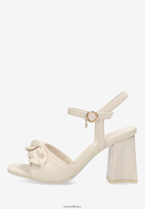 Women Mexx White Heeled Sandal Lauren Pebble 2B480T324