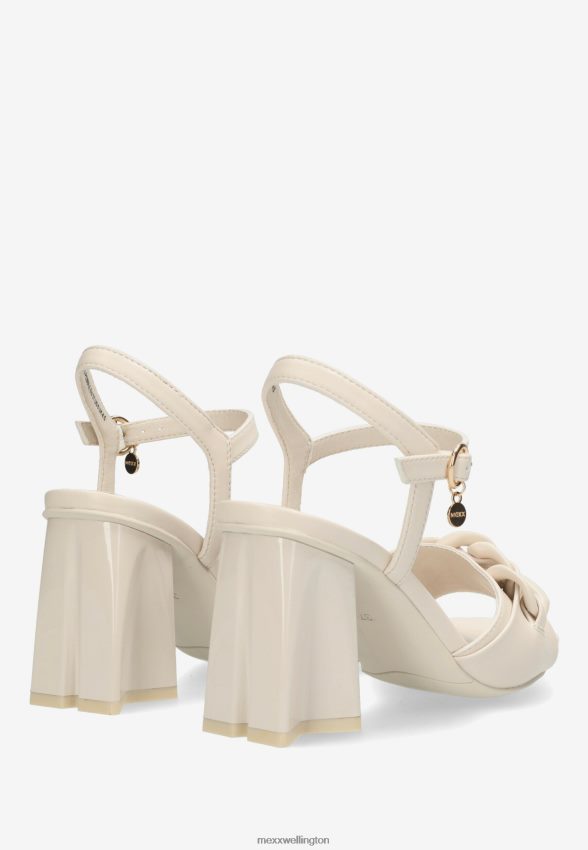 Women Mexx White Heeled Sandal Lauren Pebble 2B480T324