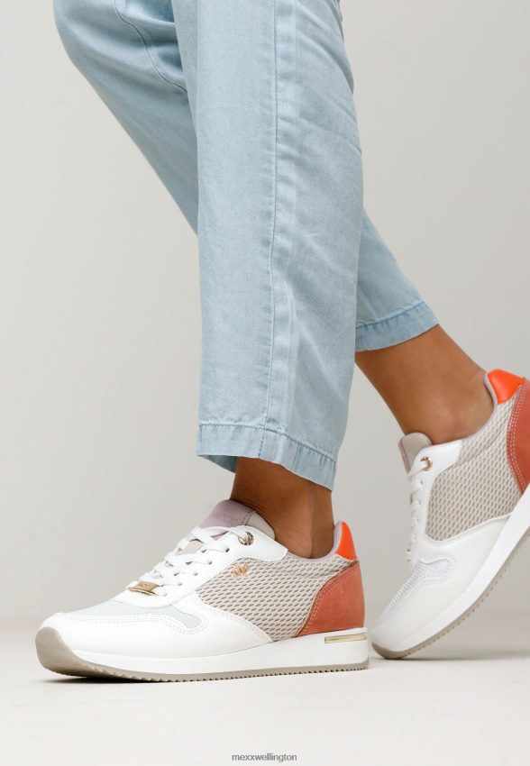 Women Mexx Orange Sneaker Linn White/Pink 2B480T355