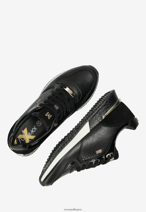 Women Mexx Schwarz Sneaker Fleur Black 2B480T272
