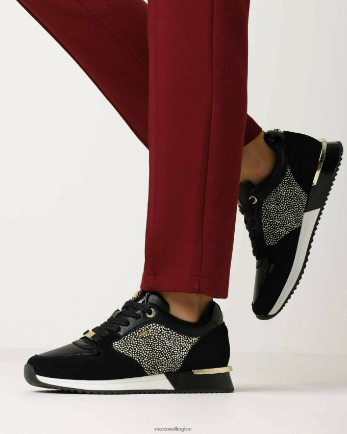 Women Mexx Schwarz Sneaker Fleur Black 2B480T359
