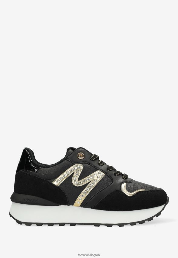 Women Mexx Schwarz Sneaker Juju- Spark Black/Gold 2B480T348