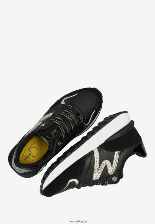 Women Mexx Schwarz Sneaker Juju- Spark Black/Gold 2B480T348