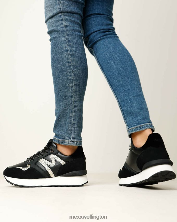 Women Mexx Schwarz Sneaker Juju Spark Black/Silver 2B480T347